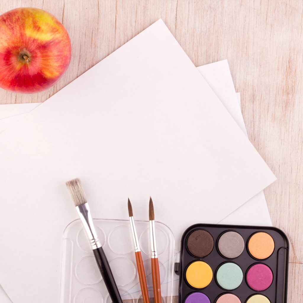 Water colors on blank paper